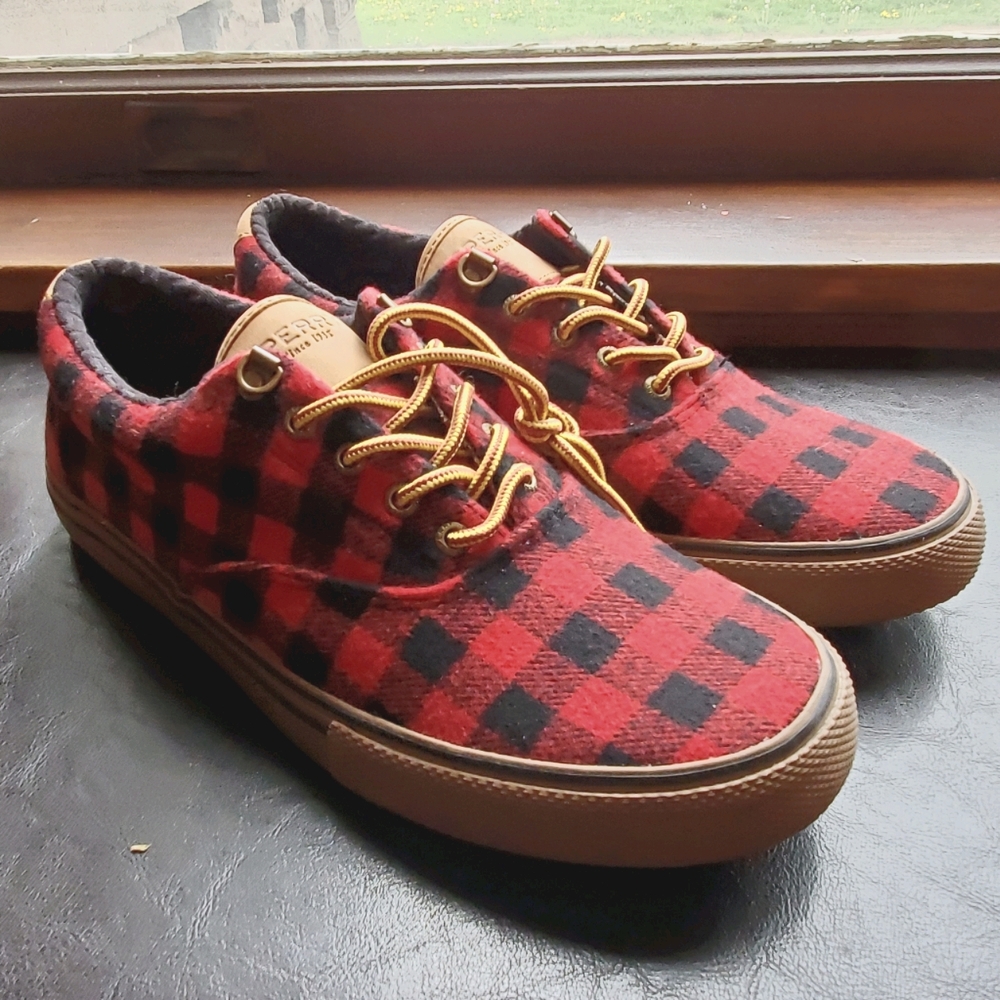 Wool Buffalo Check Sperrys
